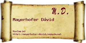 Mayerhofer Dávid névjegykártya