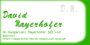 david mayerhofer business card
